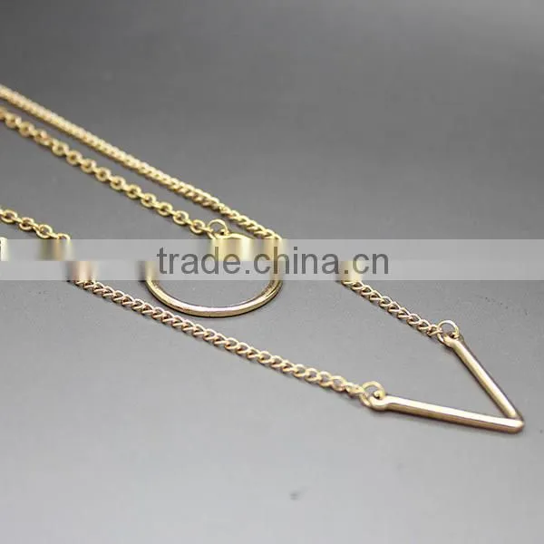 double-deck arrows fashion long thin chain necklace
