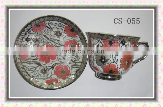 ceramic coffee cup and saucer