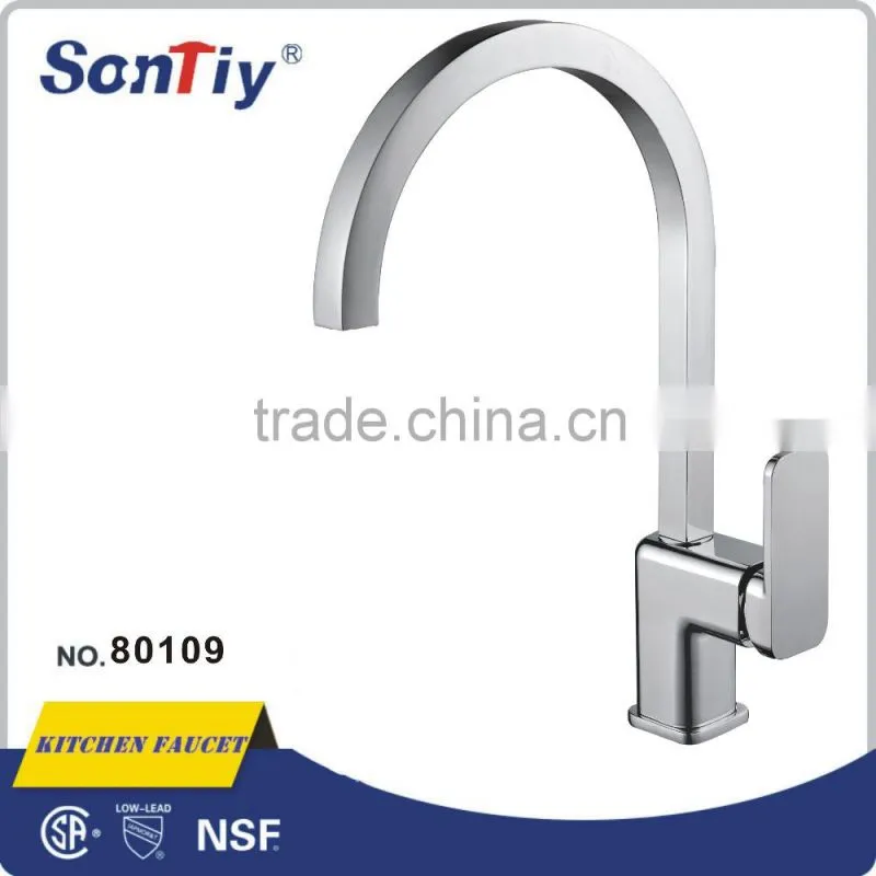 Brass Waterfall Kitchen Mixer Faucet Above The Vessel