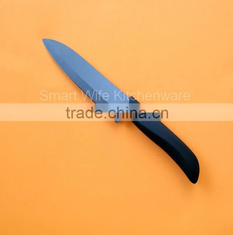 Black chef ceramic knife with 6" inch blade