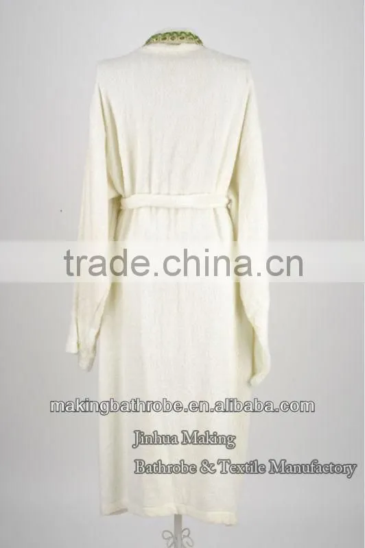 top hotel cheap white and simple breathable cool towel material bathrobe