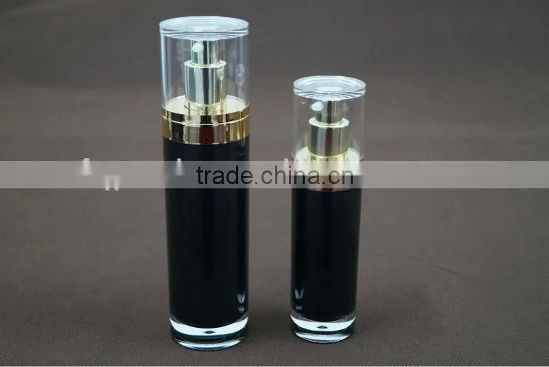 black cosmetic packaging bottles