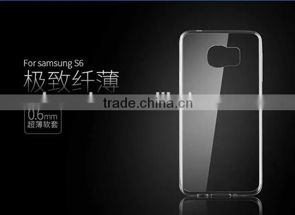 Super thin soft clear back cover for samsung s6
