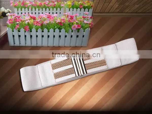Fashion Gold Buckle Ladys Party Belt All Match Western Stretch Womens Waist Belt