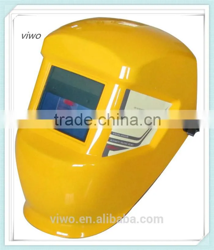 yellow frosted custom welding helmet