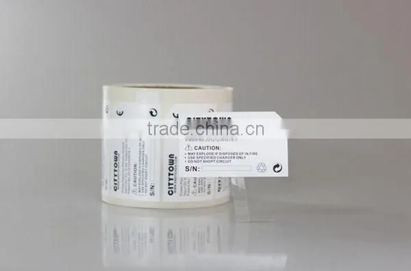 PET paper waterproof sticker label produced manudatcurer