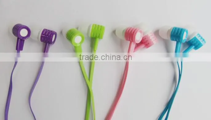 super clear sound china wholesale best sales colorful sport high-end in-ear flat cheap earphones with mic