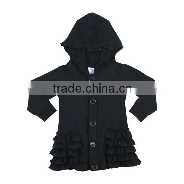 High quality baby girls top design kids ruffle jacket baby fall clothing coat