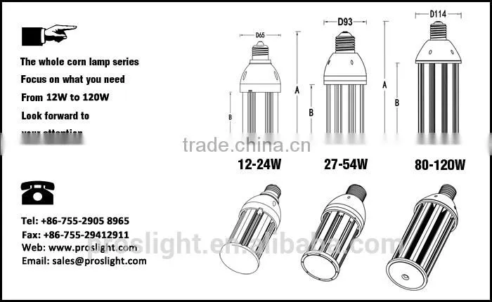 E27 27W 5730 SMD LEDCorn Bulb Wall Light Warm/White Light 110V/220V