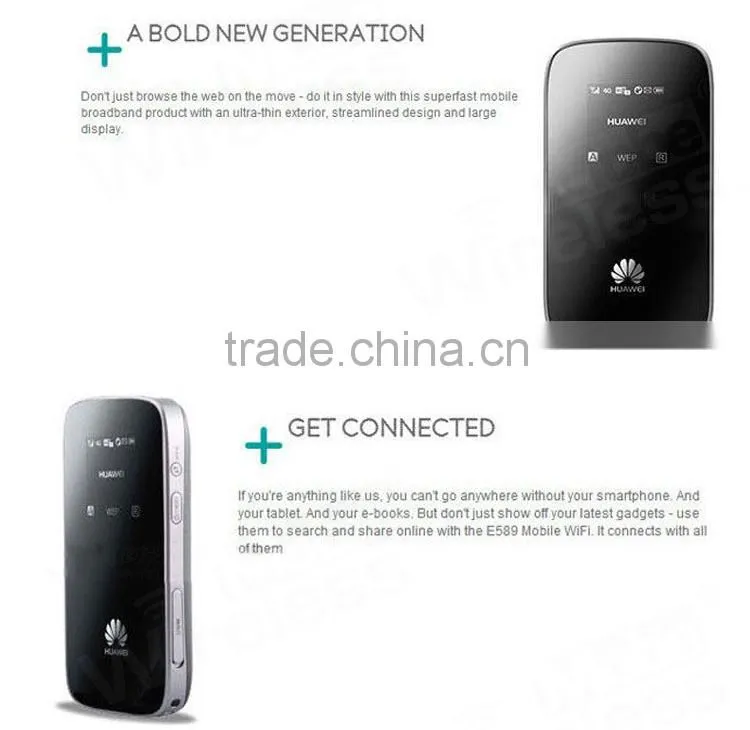 Wholesale Original Unlock LTE FDD 100Mbps huawei Wireless 4G LTE router E589 Pocket WiFi Hotspot on 2015