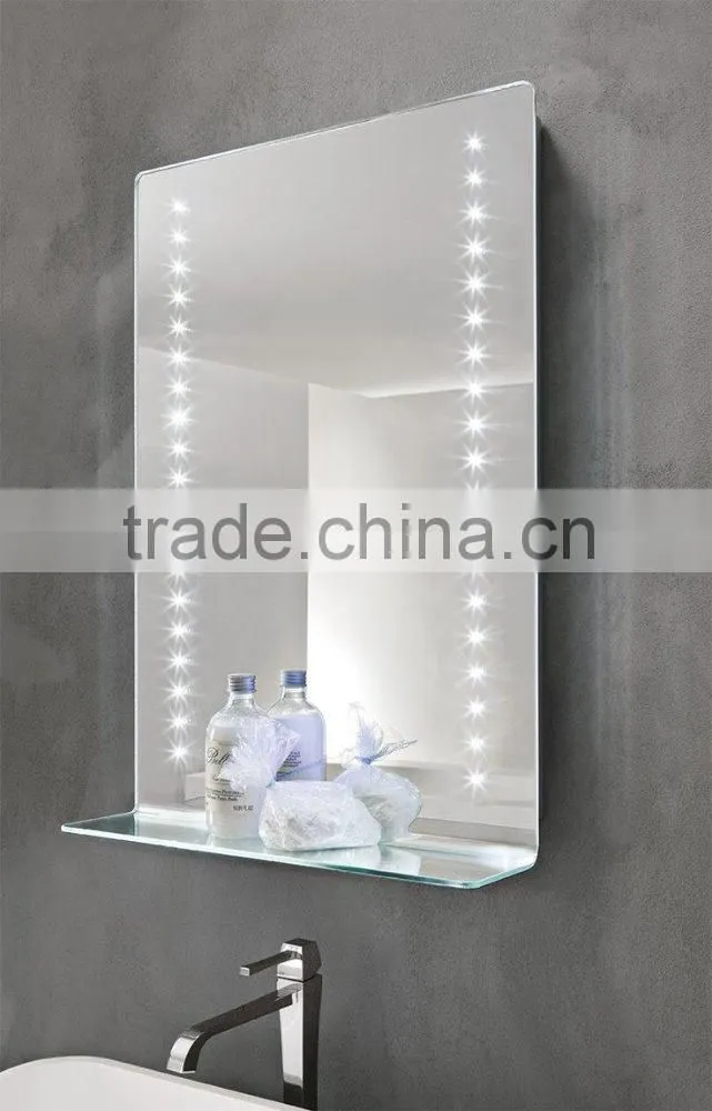 High quality shelf bathroom mirror with lights