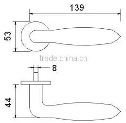 HS036 Stainless steel solid casting lever door handle