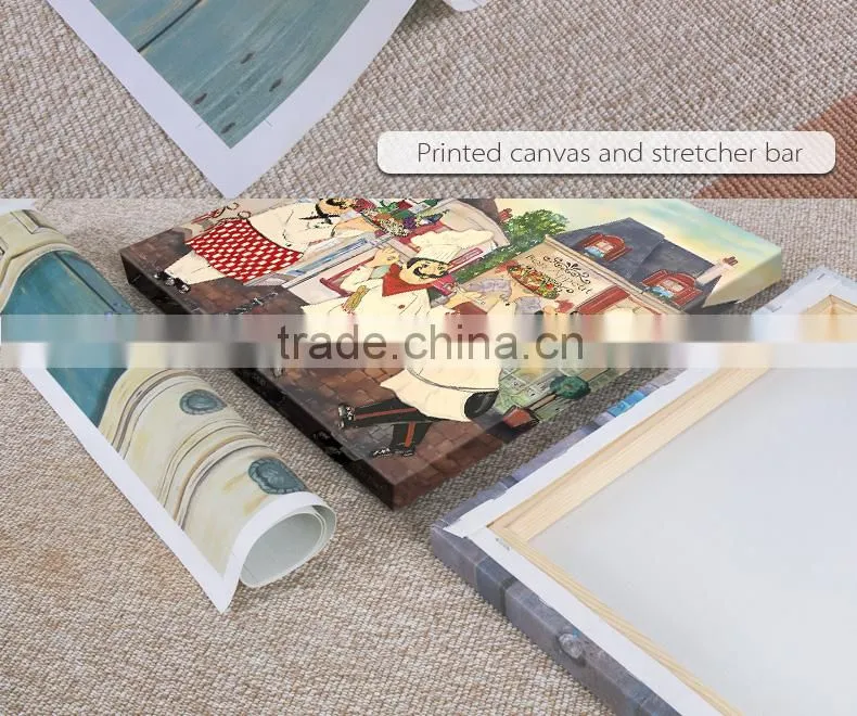 Modern handmade funny fat cook oil painting