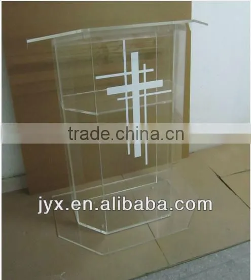 Curved Sleek Clear Lucite Podium / Speaker Stand