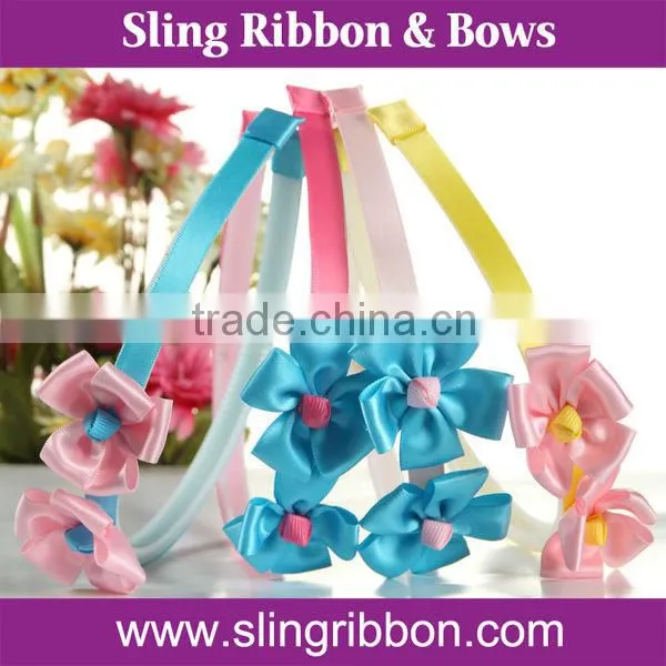 100% Polyester Satin Ribbon Flower Headband