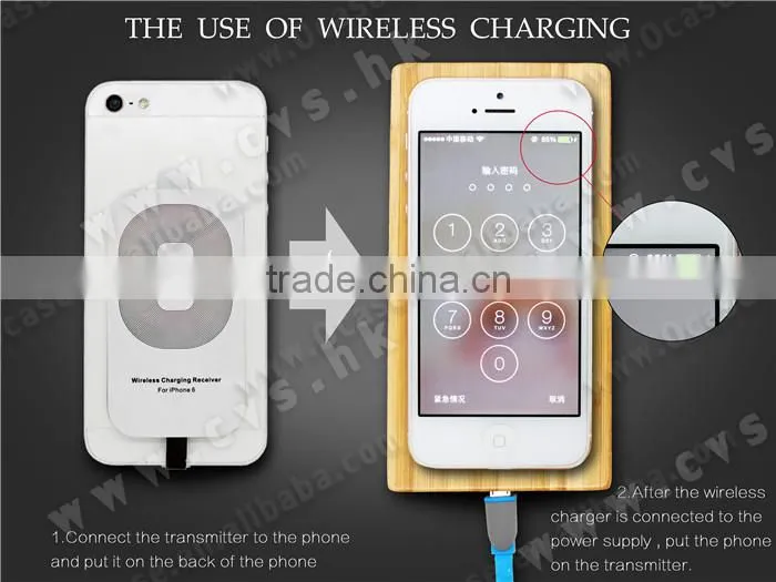 1000 mA Real Wood Mobile phone charger Wireless Charger with 5V 1A QI for Iphone, for Samsung