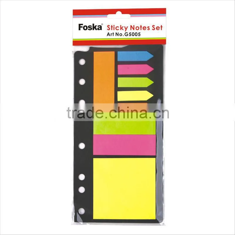 Hot Sale 9pcs Different Shapes Color Offset Paper Sticky/Memo Note Pad