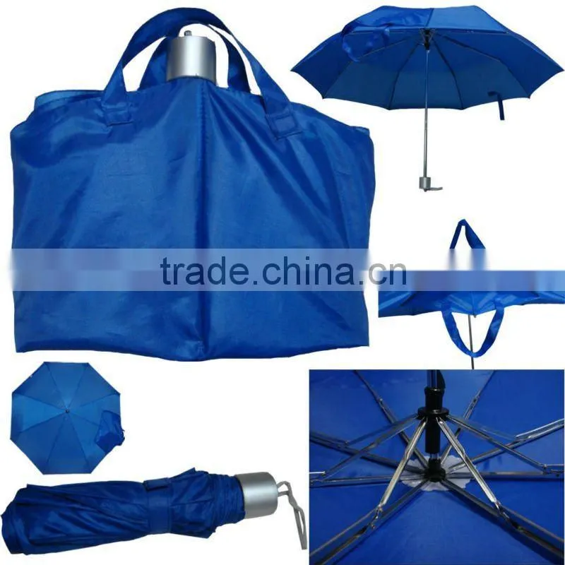 F250D popular 3 folding lady shopping bag umbrella with UV