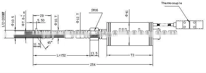 Rigid stem 4-20mA melt pressure sensor with thermocouple
