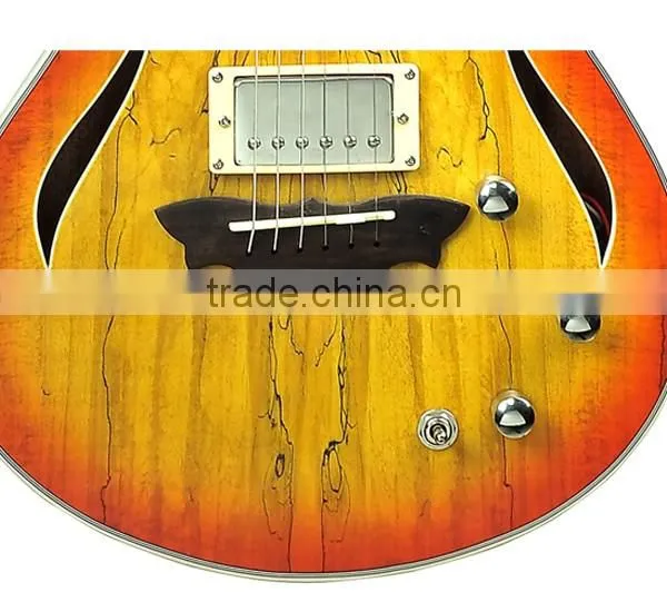 wholesale cheap price half hand made plywood jazz guitar