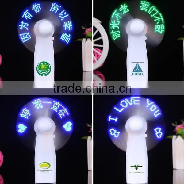 Hot Sales Flash Customized and Print Logo Promotion Gift Led Fan