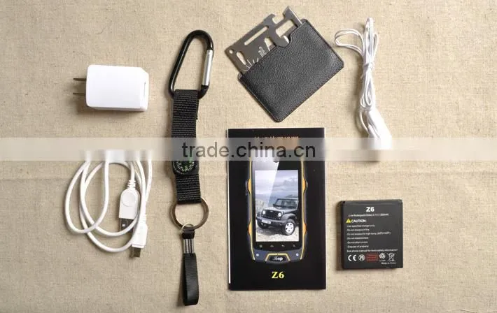 NEW!! 4.0" Z6 shockproof phone MTK6572 dual core with RAM512MB+ROM4G dual SIM dual standby waterproof mobile phone android 4.2