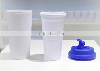 Polymer Blank Sublimation Double Wall Tumbler , kid water bottle with flip-lock lid