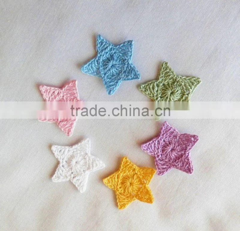 Crochet Multicolor Star Appliques,Supplies,Sewing