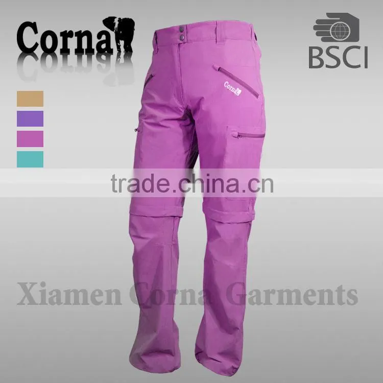 new design women zip off leg casual short pants for summer