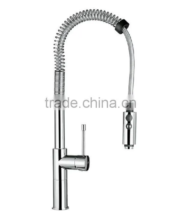 Chinese kitchen sink faucet manufacturer brass single lever pull out kitchen faucet