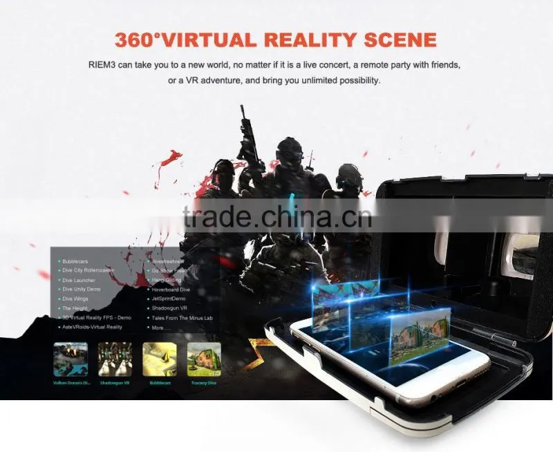 Fashion portable video glasses type vr case of realidad virtual gafas