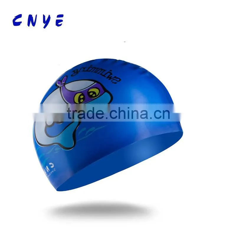 CNYE Good brand kids swimming cap waterproof boys girls swimming cap fashionable kids swimming cap