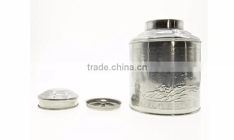 Classical Stainless Steel Airtight Tea Canister, Tea Caddy