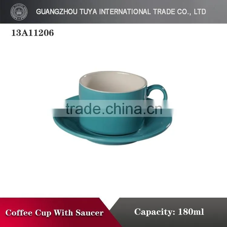 Hot sale coffee cups and saucers glaze cup set