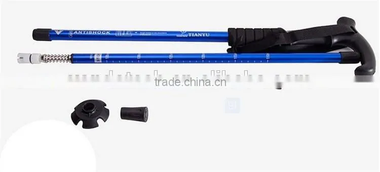 Hot popular T handle alpenstock mountaineering three sections walking sticks