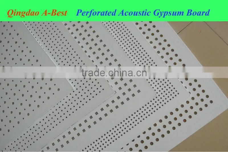 Perforated acoustic gypsum ceiling tiles