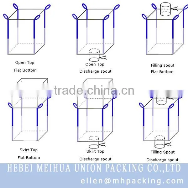 One ton grain bags/pp woven big bag for sand /jumbo sand bag