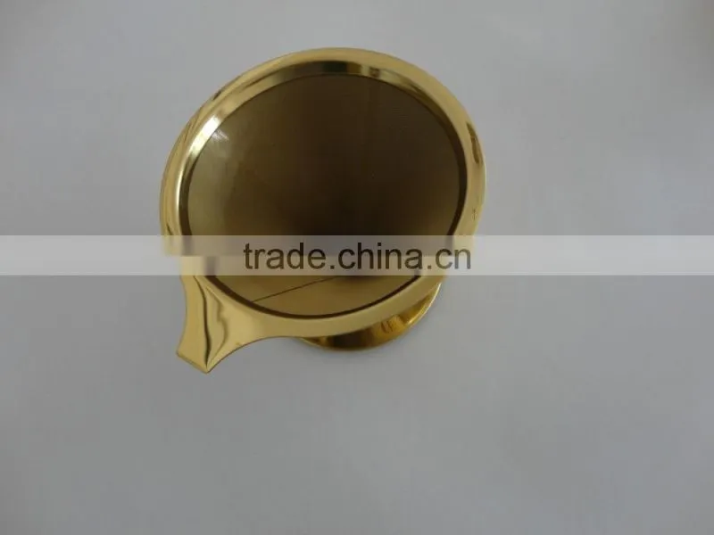 Gold color reusable coffee filter