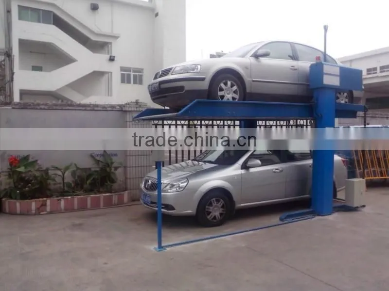 Two levels parking equipment, double post car parking lifting device
