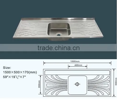 Export Iraq single bowl double tray stainless steel kitchen sink