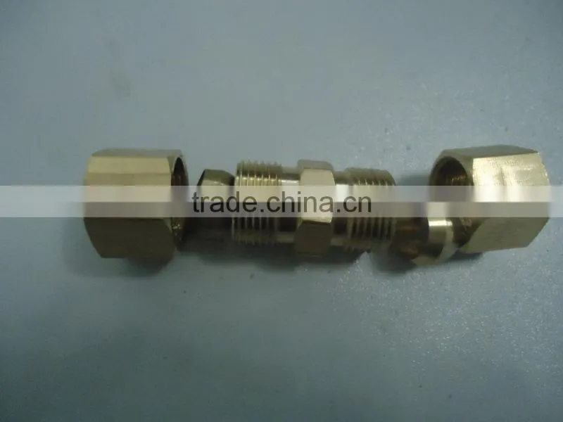 brass two ferrule tube fitting , consists of three parts: body, cutting ring and nut.