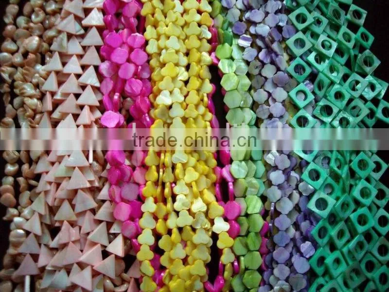 dyed grey mother of pearl shell beads strands