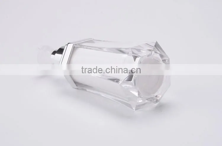 Diamond shape AS material 50ml airless lotion bottle