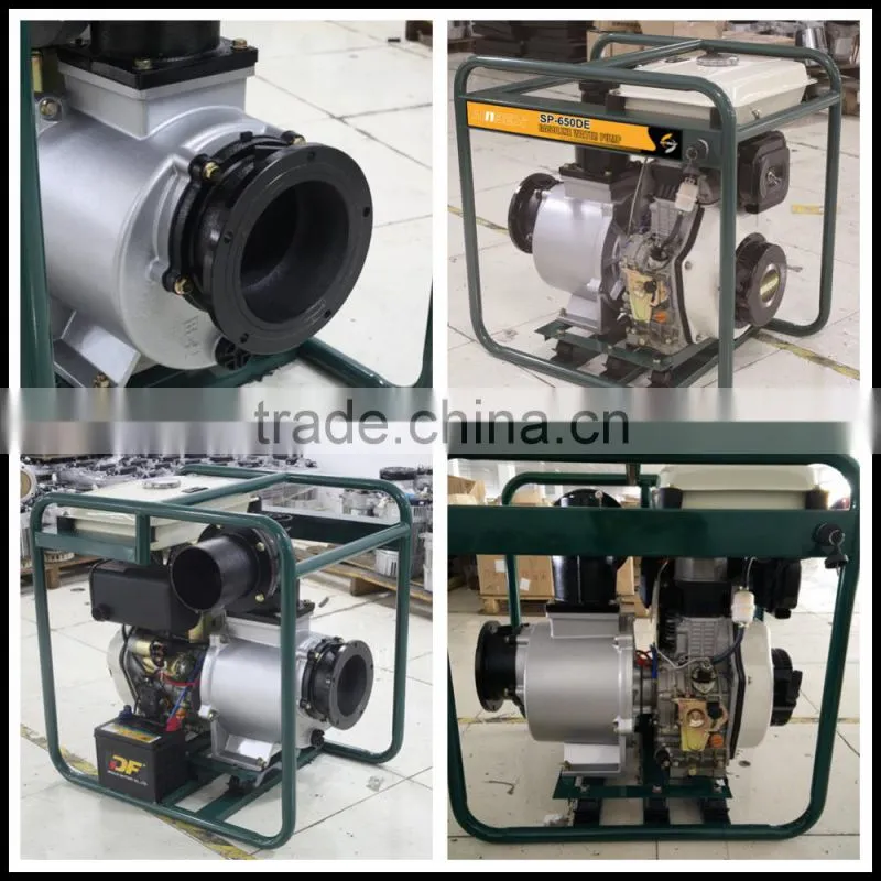 Customized Model SP605D-1 Electric Start 6 Inch 13HPLightweight Diesel Centrifugal Water Pump With wheels For widely Aplications