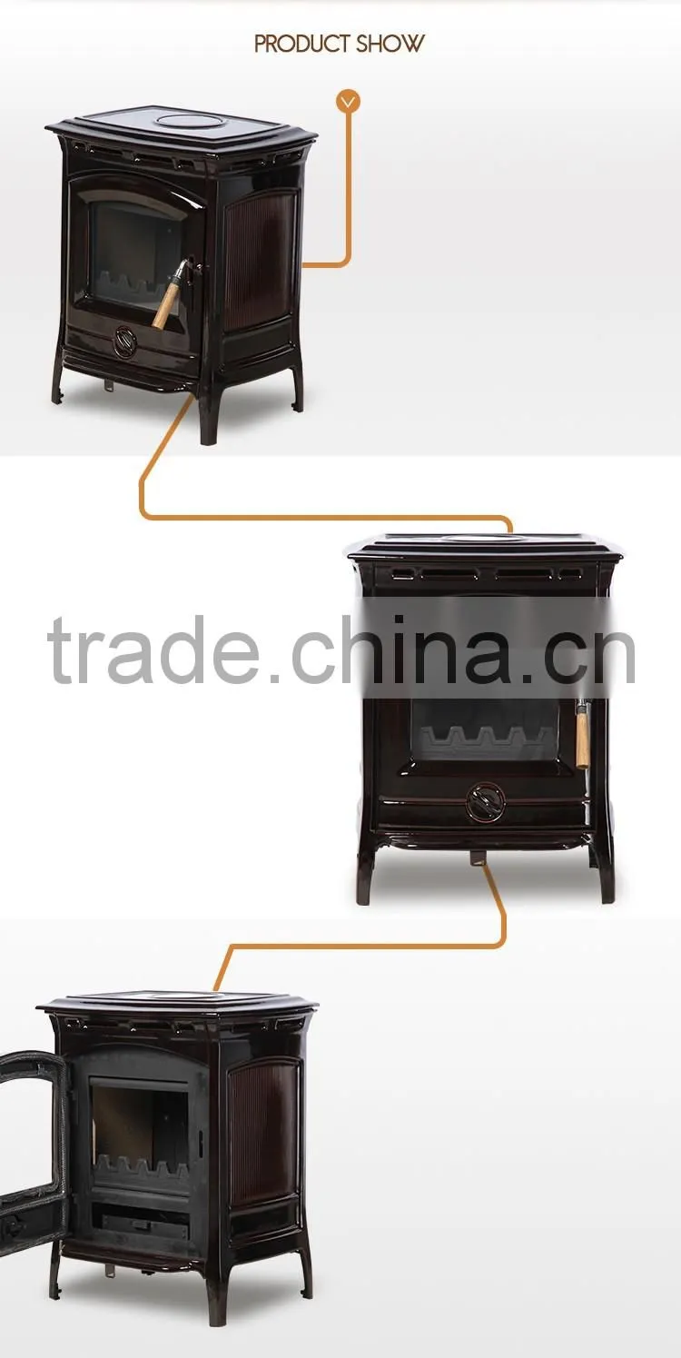 American style freestanding Enamel Fireplace/Wood fireplace with Brown colour DHF905UCE