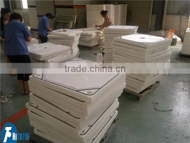 Embedded filter press plate, together with filter cloths. better to avoid leakage