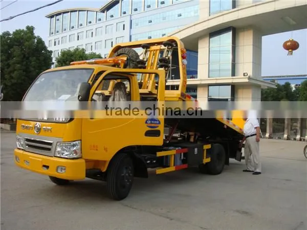 small dongfeng 4x2 5 ton slid flatbed recovery truck