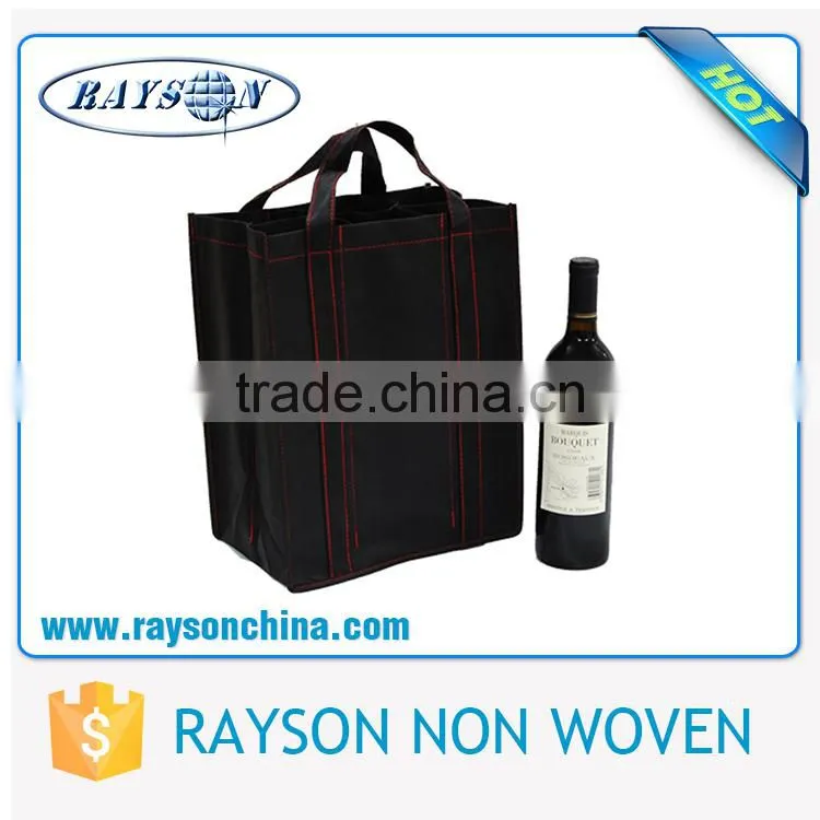 Wholesale Custom Promotional Firm 1.5L ,Single / 4 / 6 Bottle Tote Non Woven Wine Bag