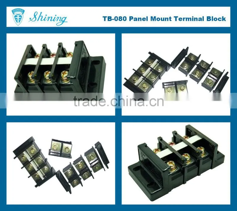 TB-080 Panel Mounted Barrier Type 600V 80A Electric Wire Connector