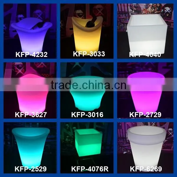 Garden plastic led flower pot light up plant pots